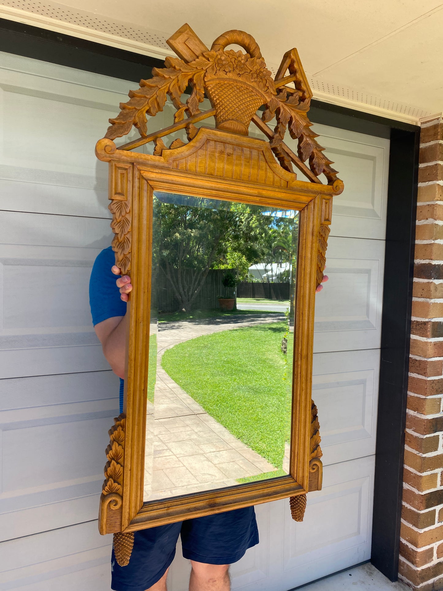 Large Chinoiserie Timber Mirror