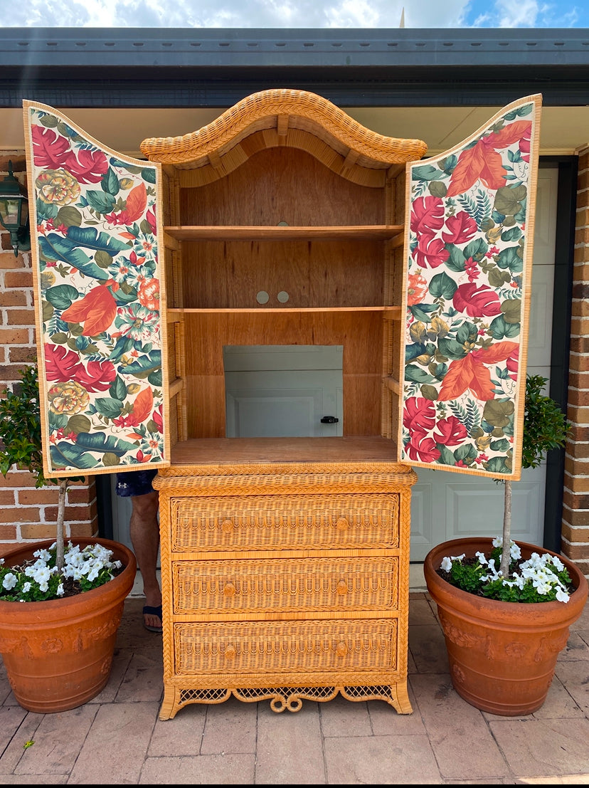 Vintage Cane Armoire