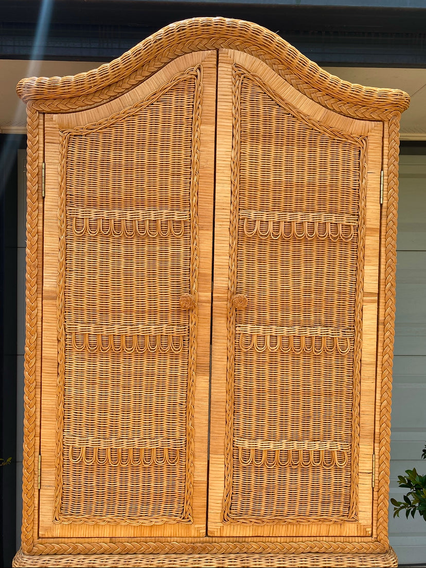 Vintage Cane Armoire