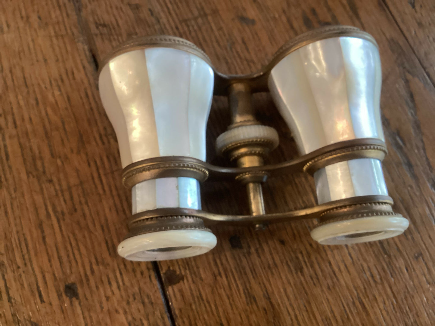 Art Deco Paris Opera Glasses, Mother of Pearl & Brass with original case