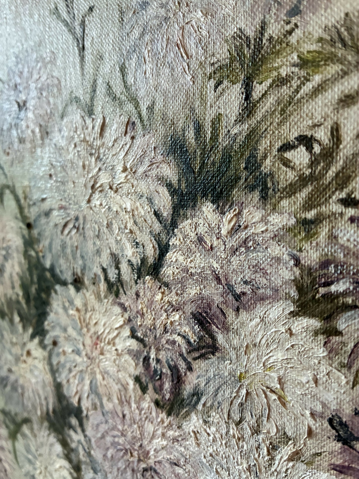 Asters in vintage gilt frame