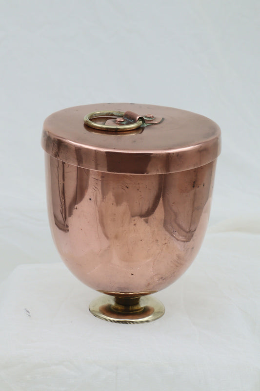Copper and brass bombe ice cream mould