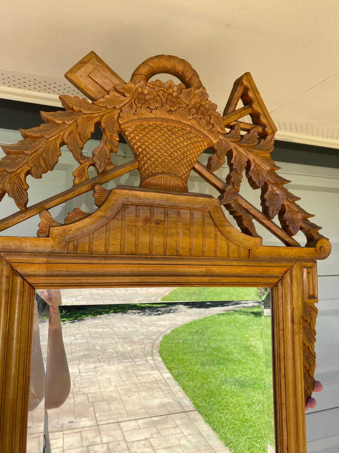 Large Chinoiserie Timber Mirror