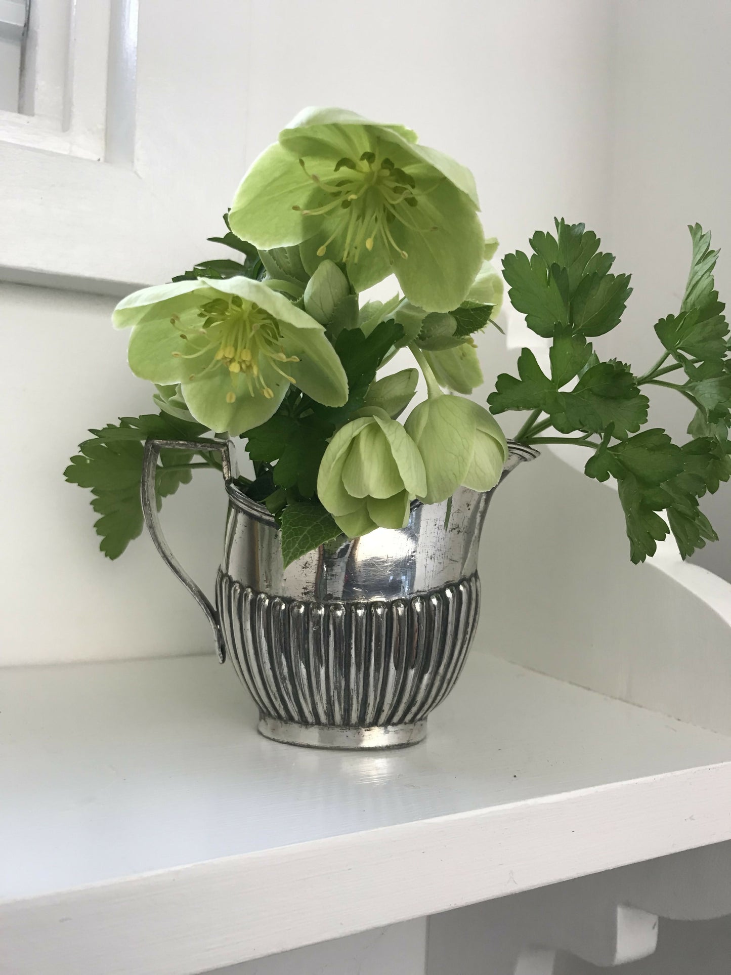 Reeded Silver Creamer Jug
