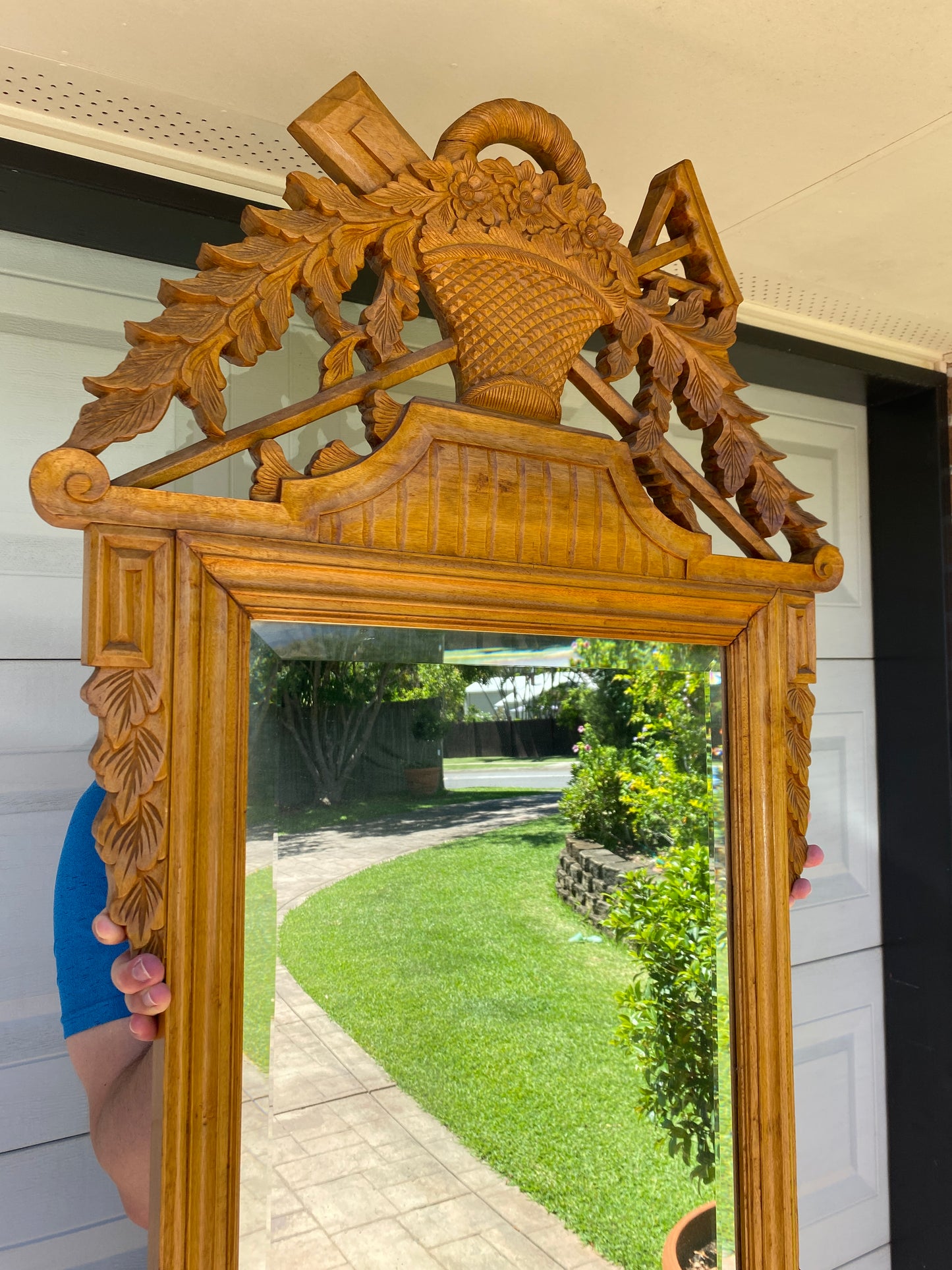 Large Chinoiserie Timber Mirror