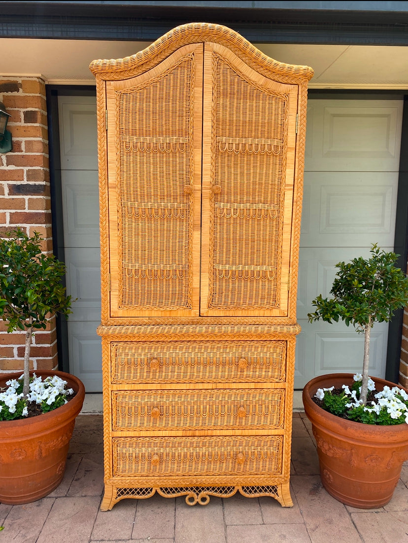 Vintage Cane Armoire