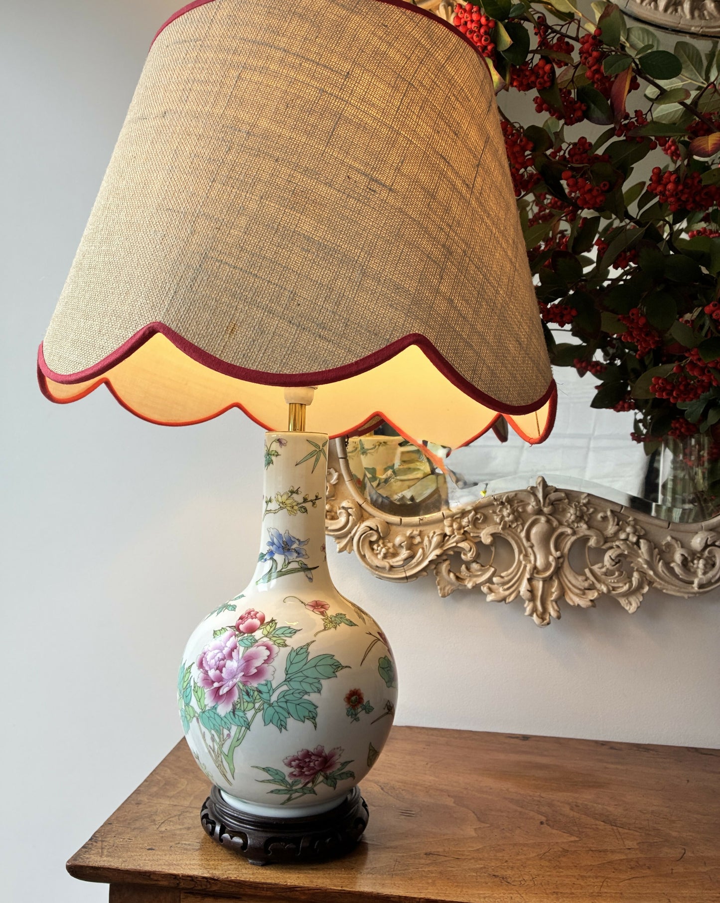 Gourd shaped Chinoiserie Lamp Base