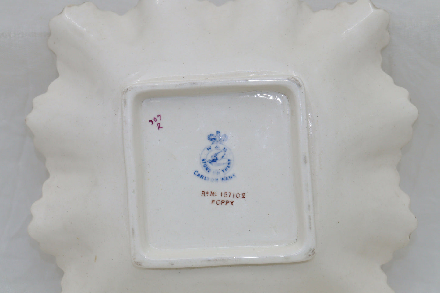 Early Carlton Ware sugar bowl cream jug and bonbon dish Poppy pattern