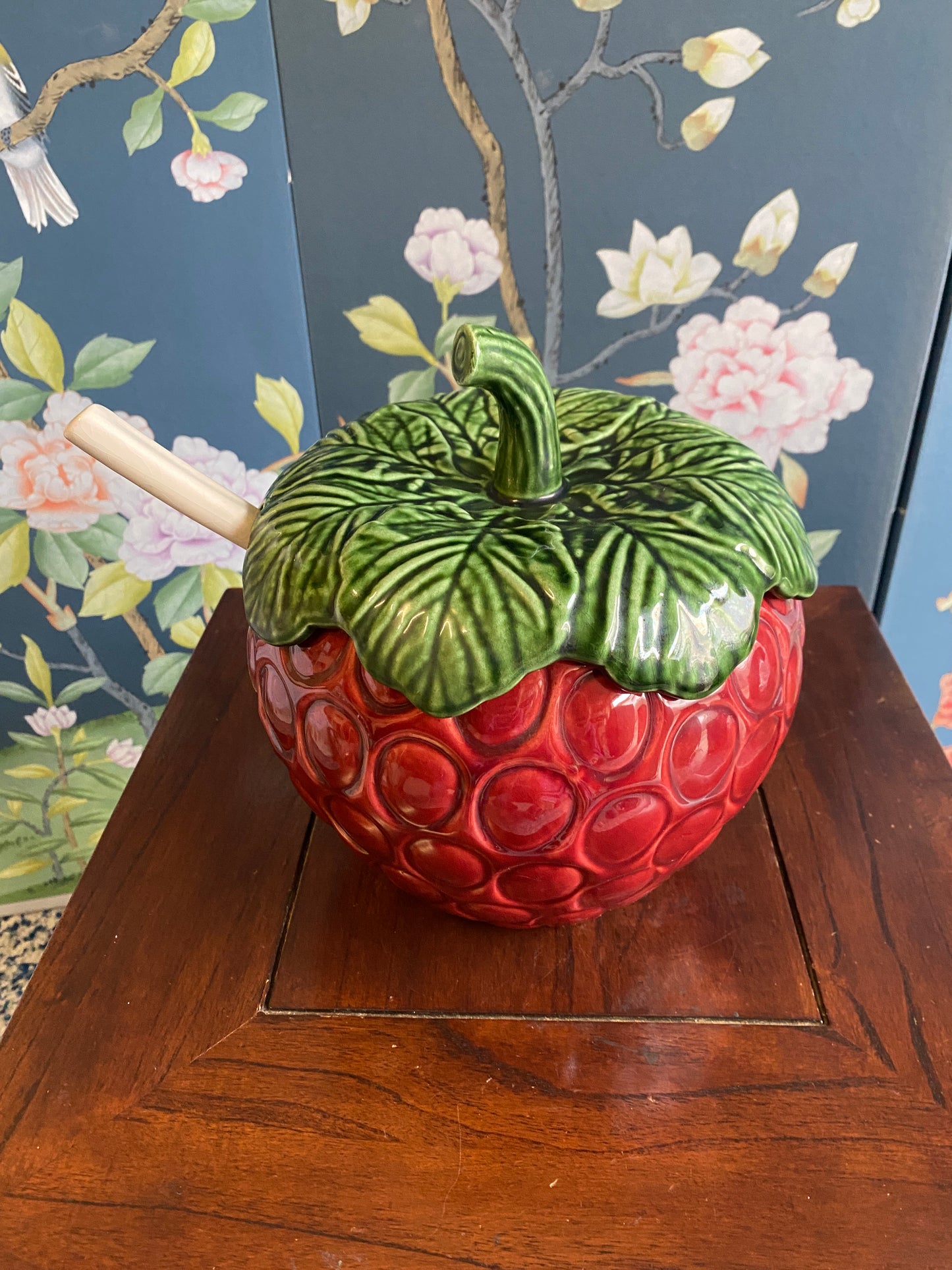 Large porcelain strawberry tureen