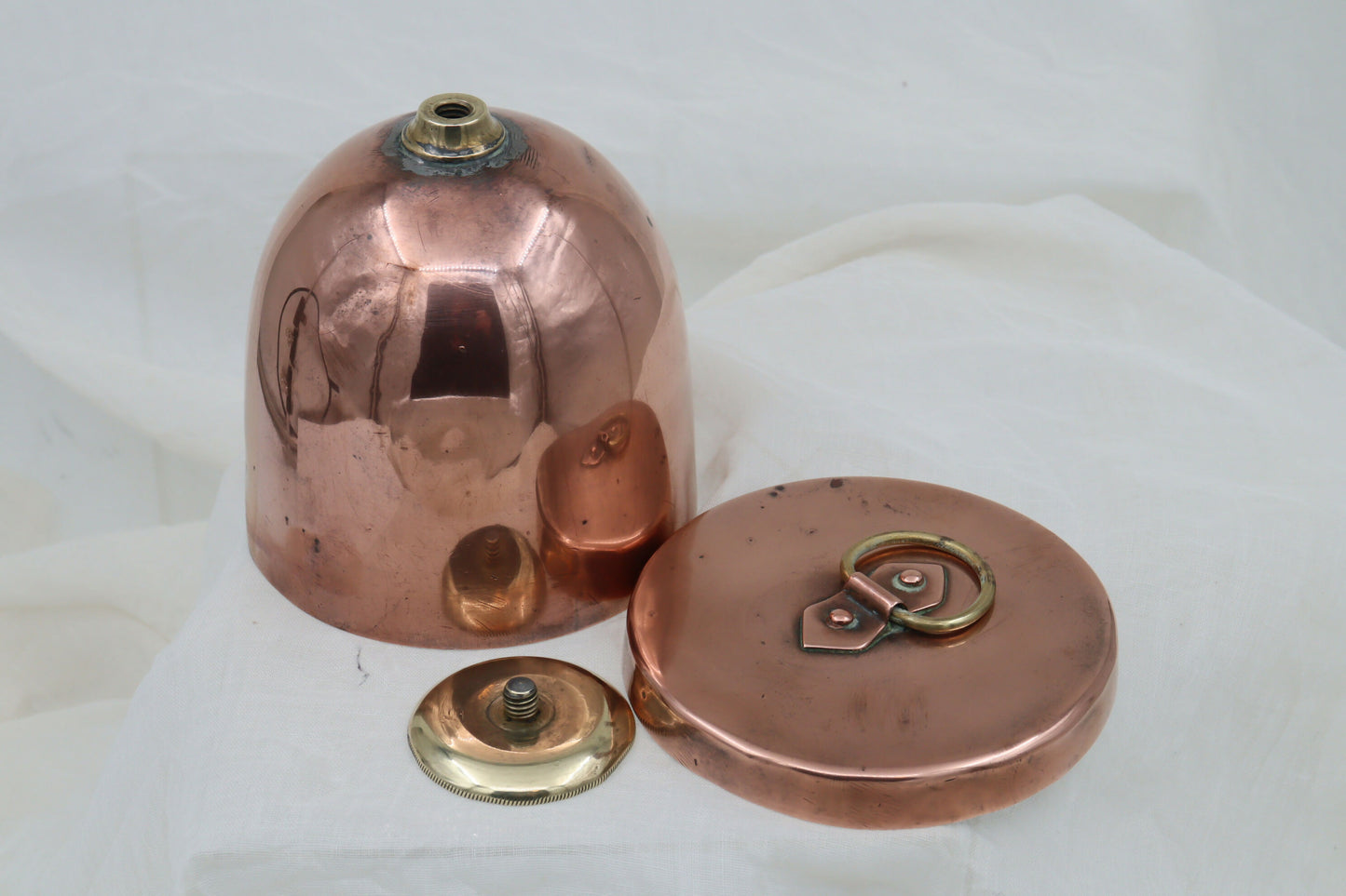 Copper and brass bombe ice cream mould