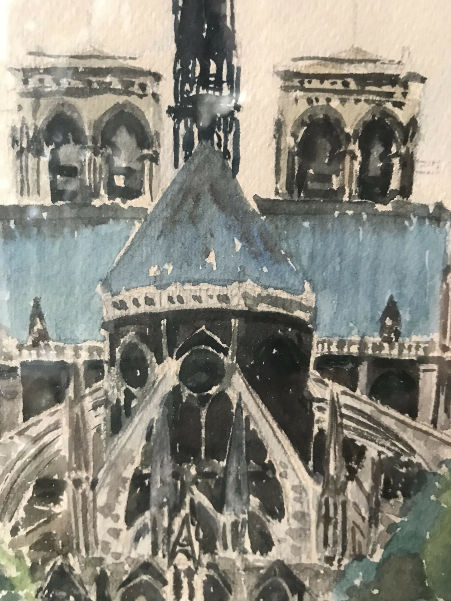 Watercolour of Notre Dame