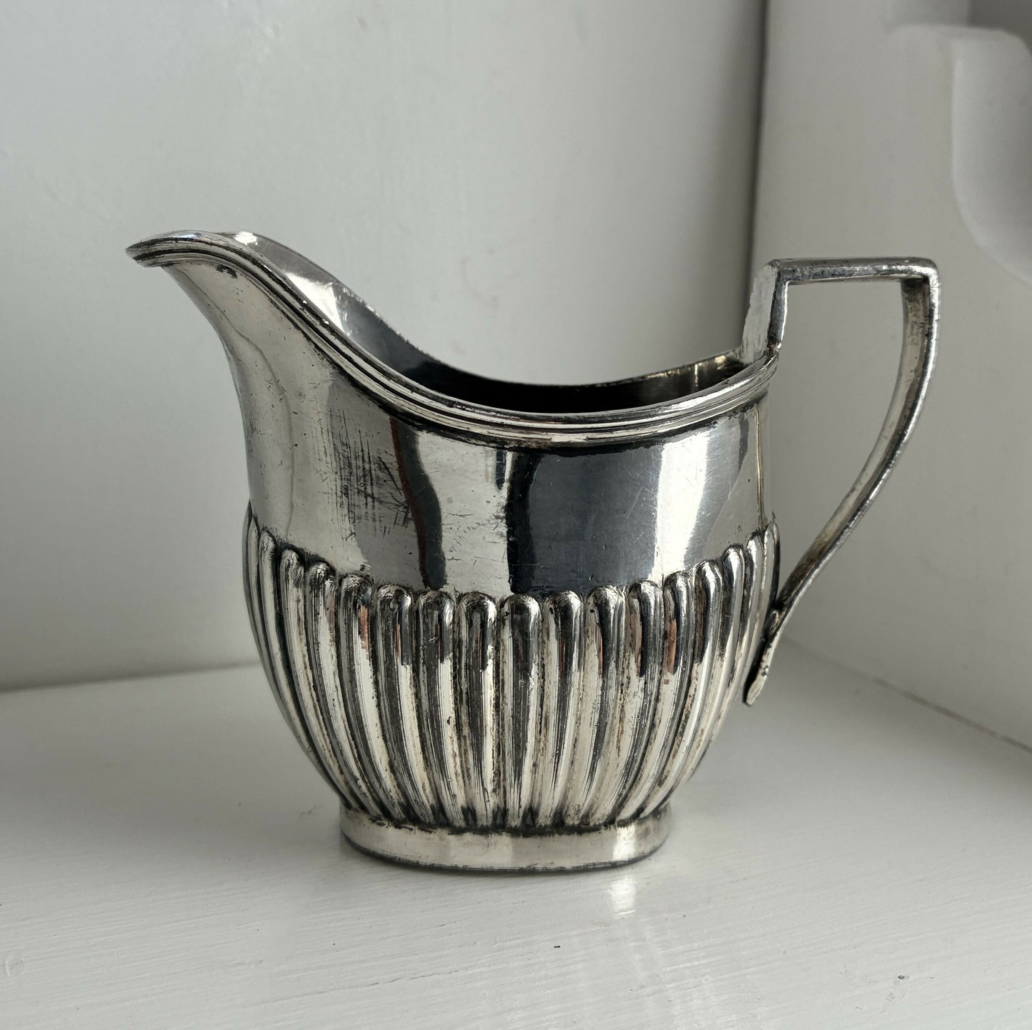 Reeded Silver Creamer Jug
