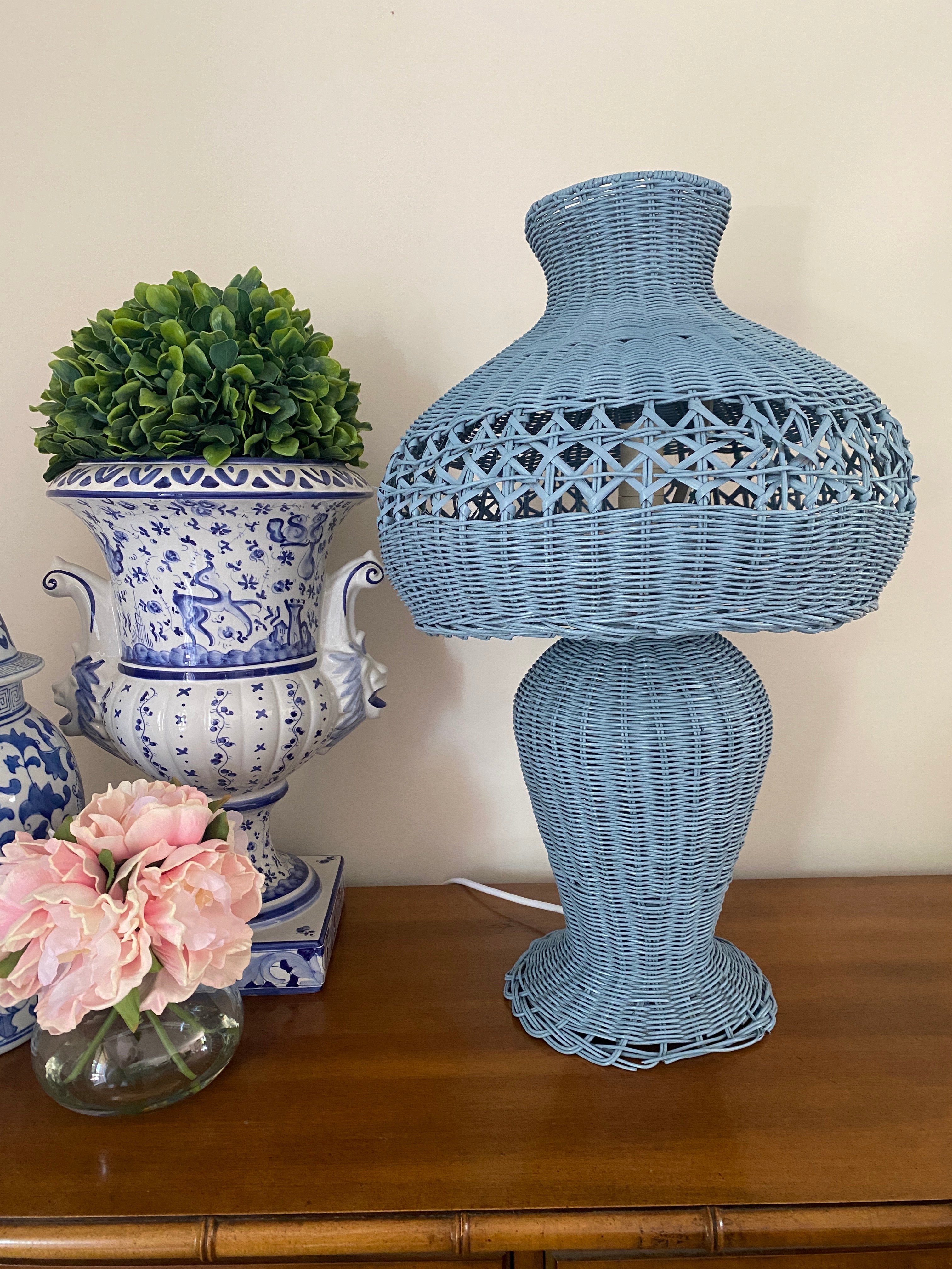 Antique Cane Lamp with Shade Antiquely