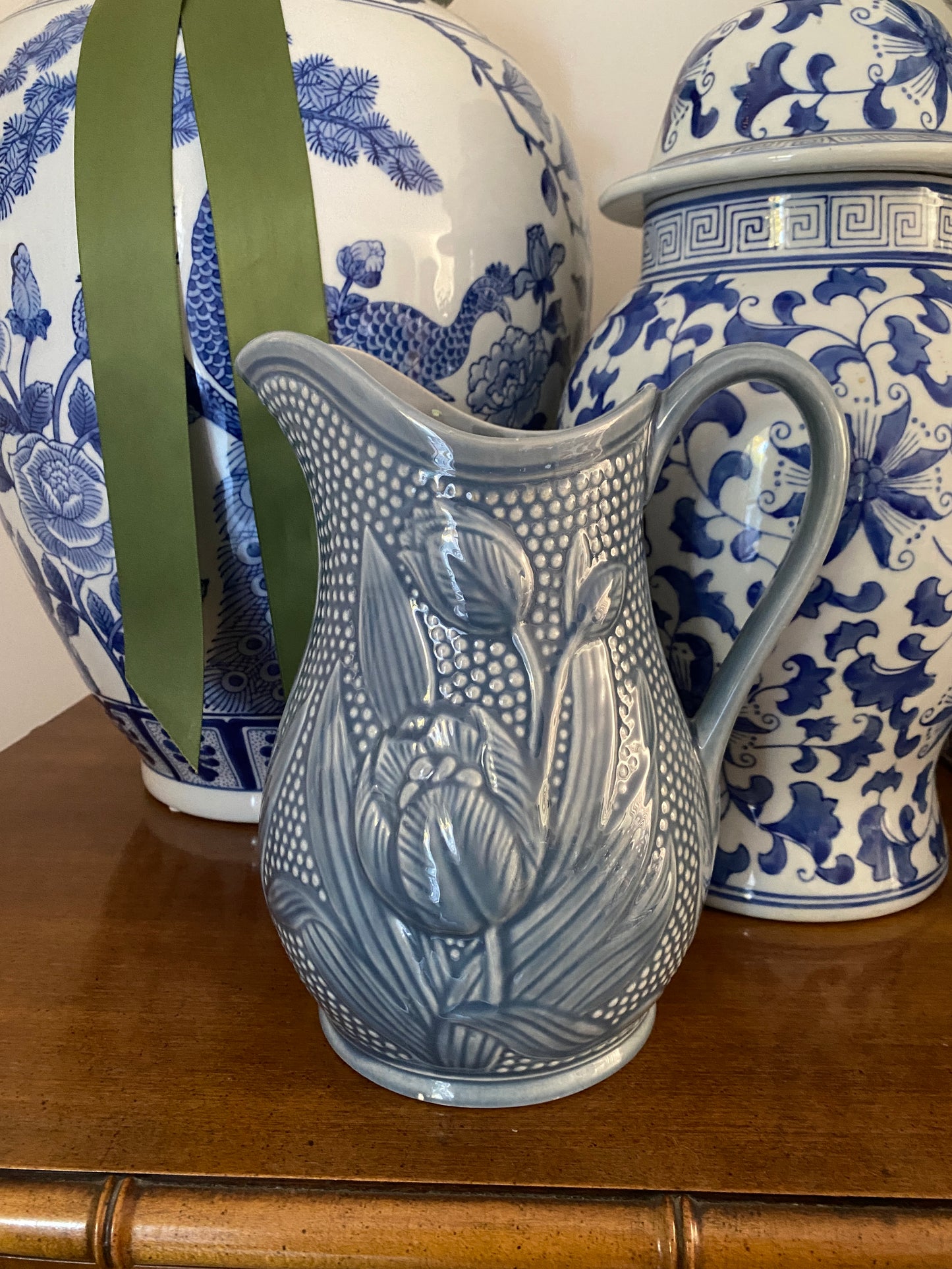 Blue tulip Portuguese Jug