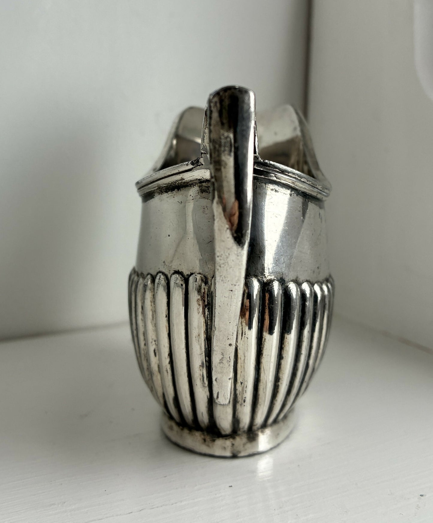 Reeded Silver Creamer Jug