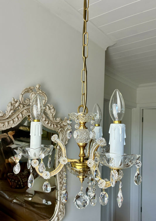 Small Czech Crystal Chandelier
