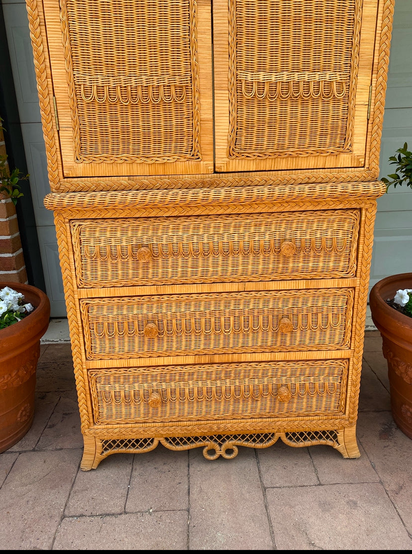 Vintage Cane Armoire