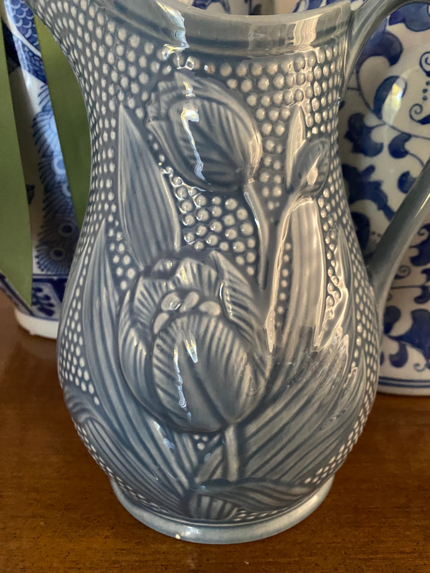 Blue tulip Portuguese Jug