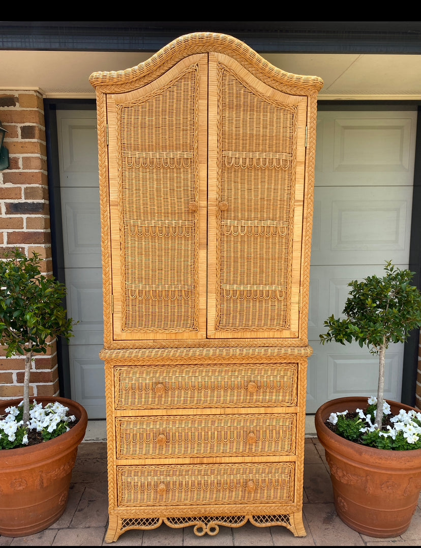 Vintage Cane Armoire