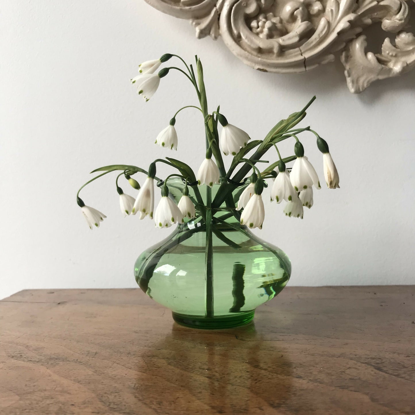 Green Glass Bud Vase