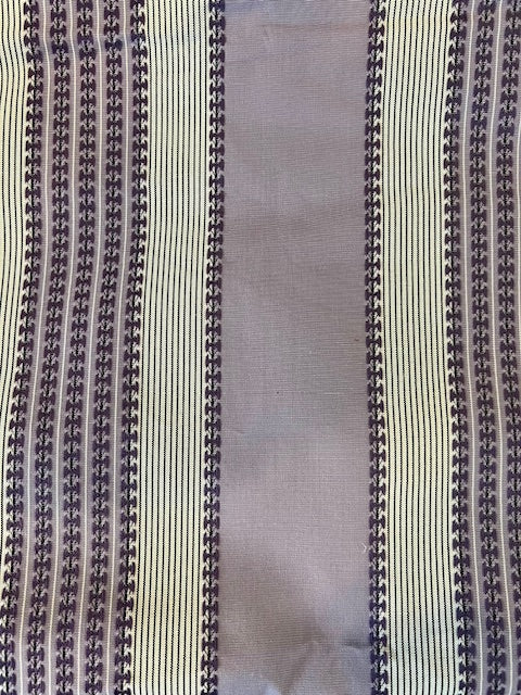 Purple & ivory stripe Fabric Remnant