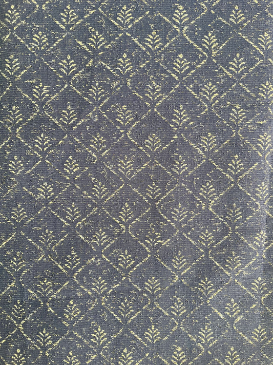 Navy pattern fabric remnant