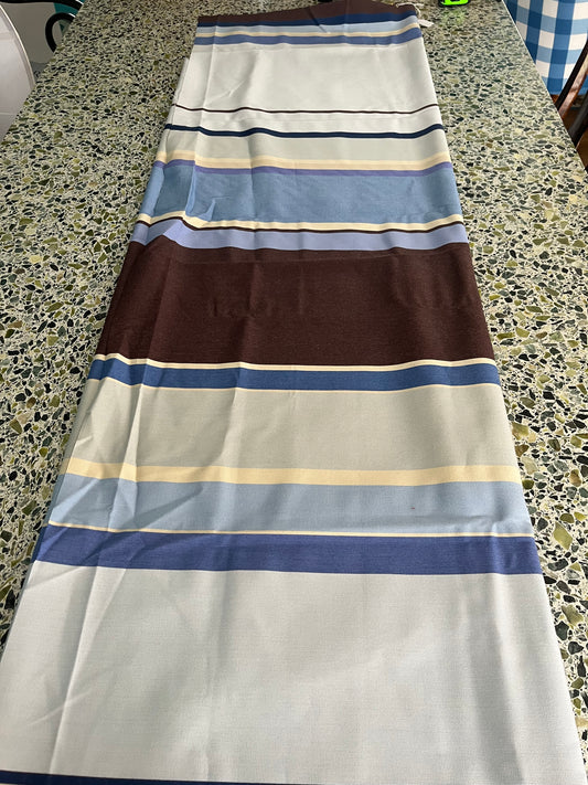 Blue stripe fabric remnant