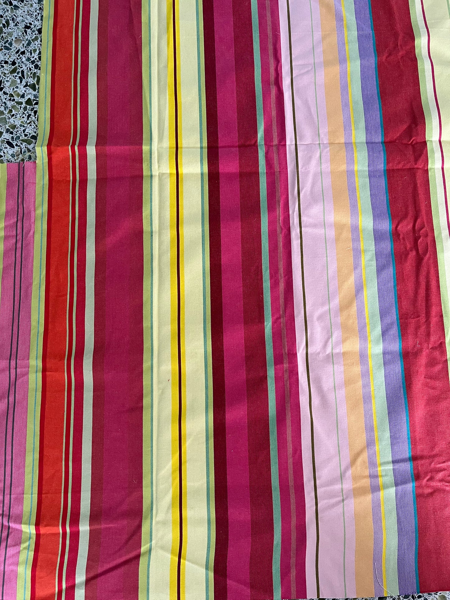 Multicoloured Stripe fabric remnant