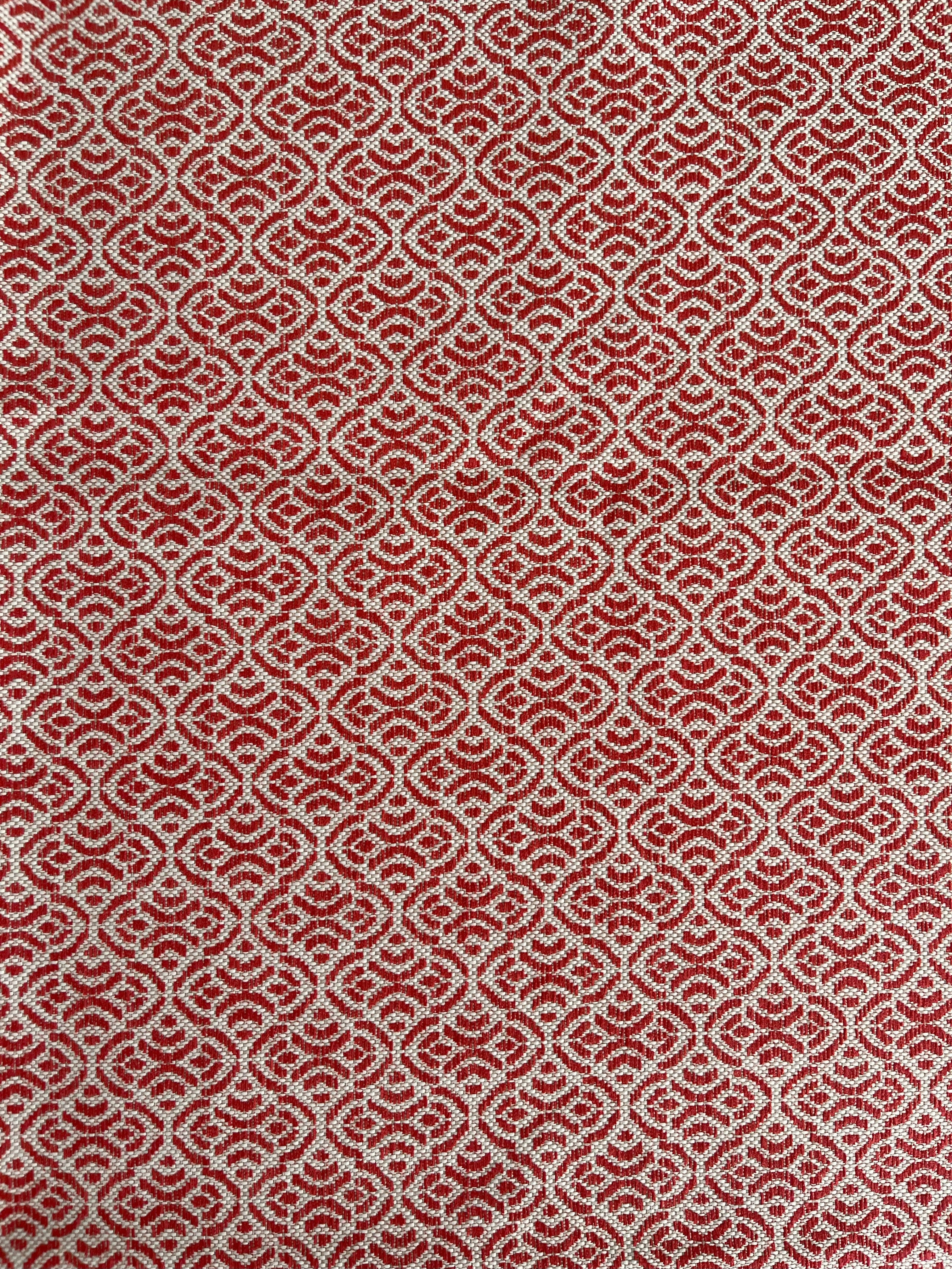 Red Geometric Fabric Remnant Antiquely red-geometric-fabric-remnant-antiquely