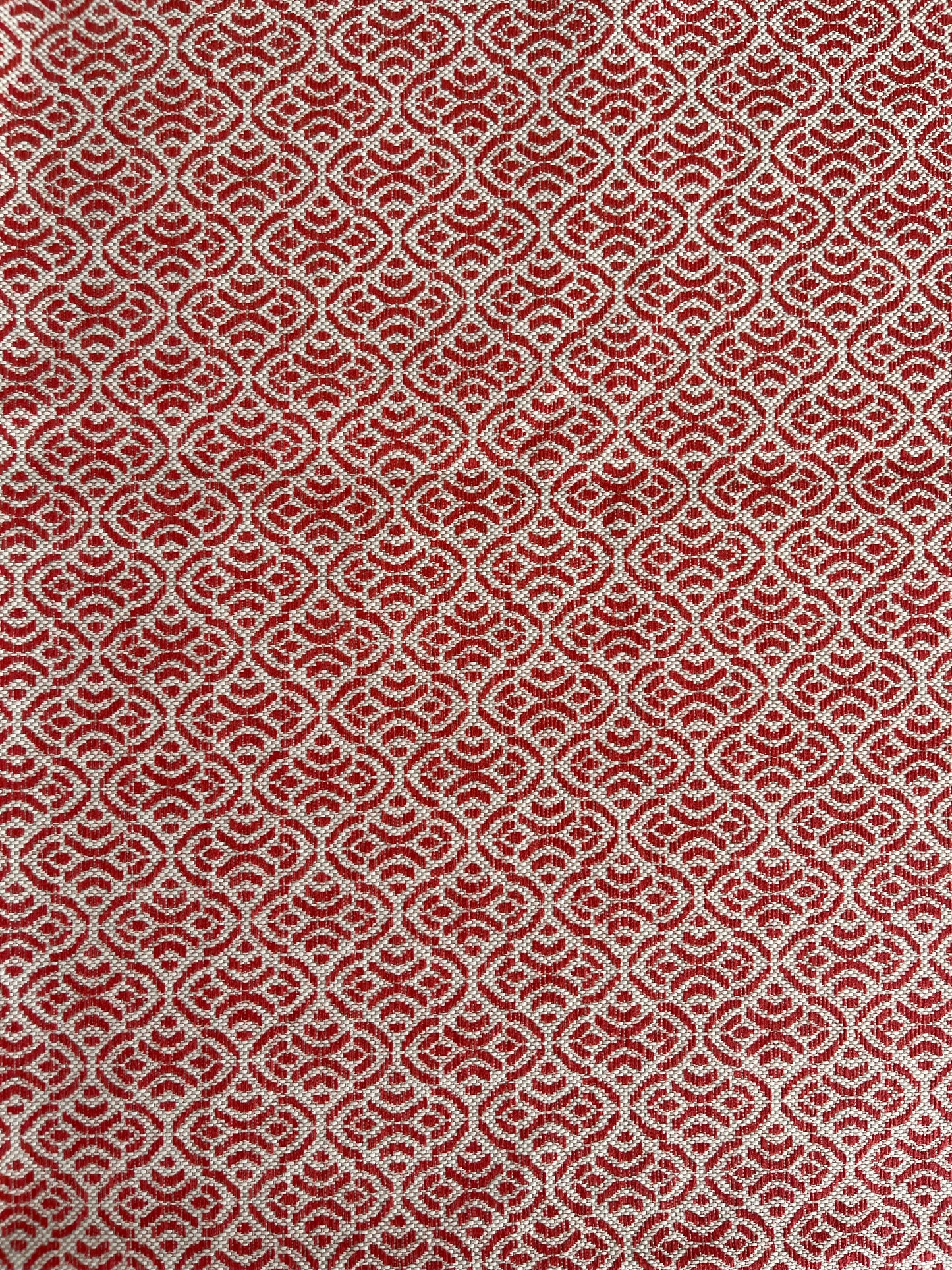 Red Geometric Fabric Remnant