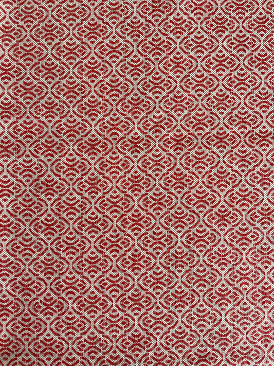 Red Geometric Fabric Remnant