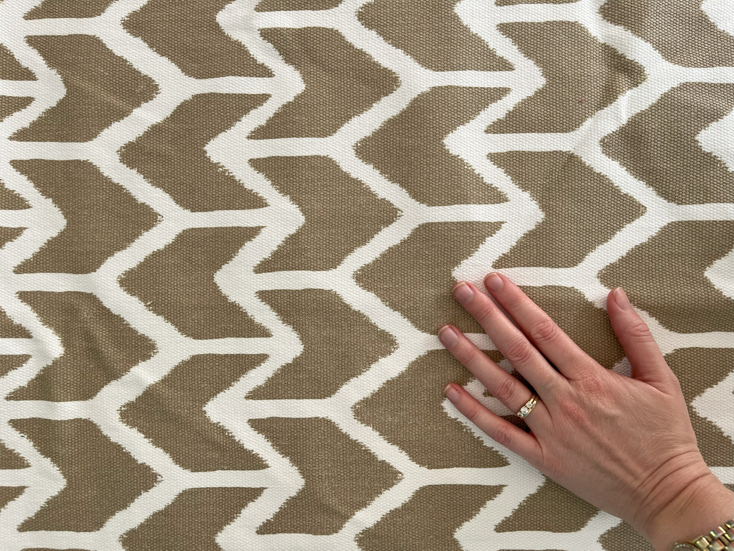 Beige Chevron Fabric Remnant