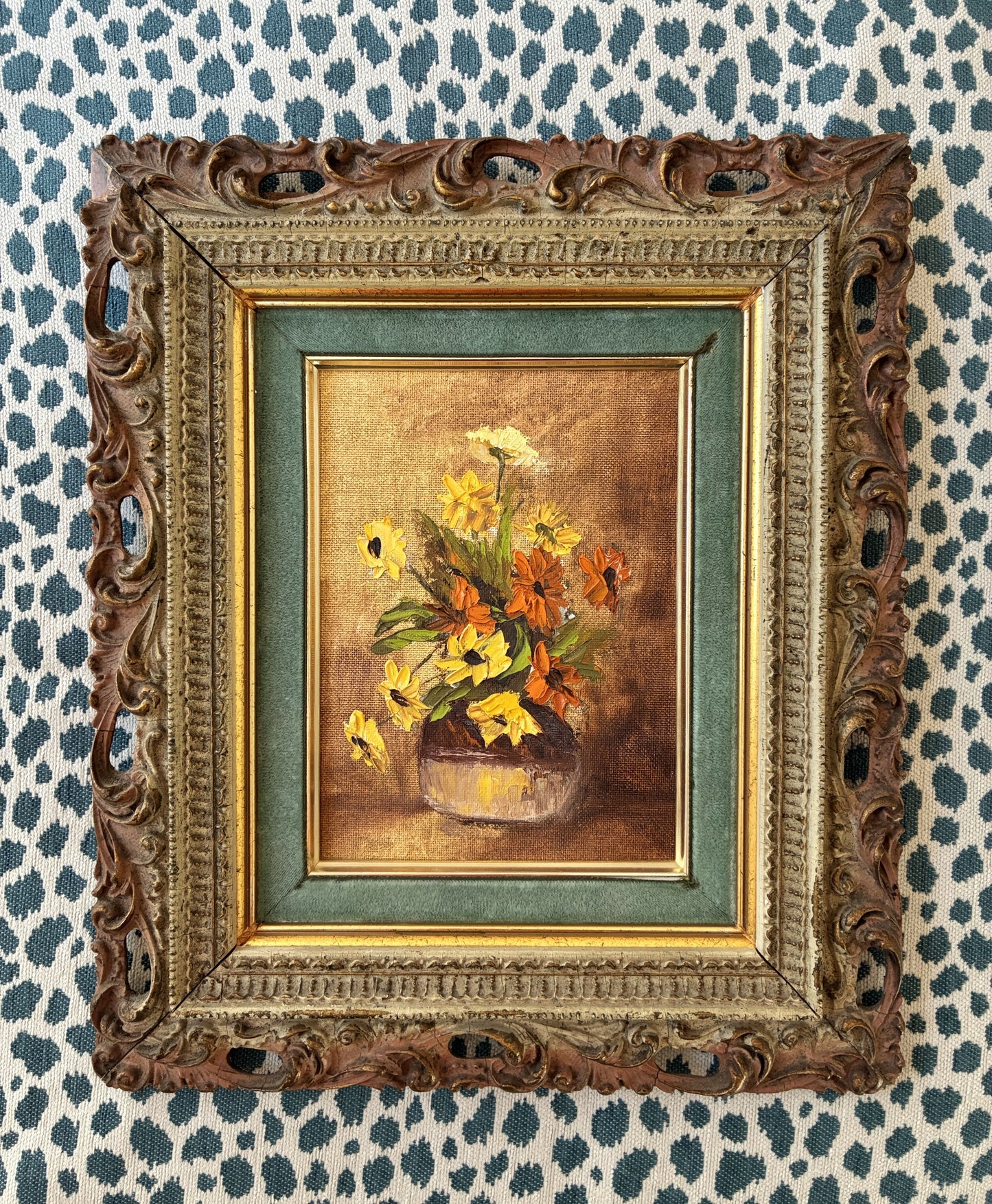 Floral Still Life in Antique Frame