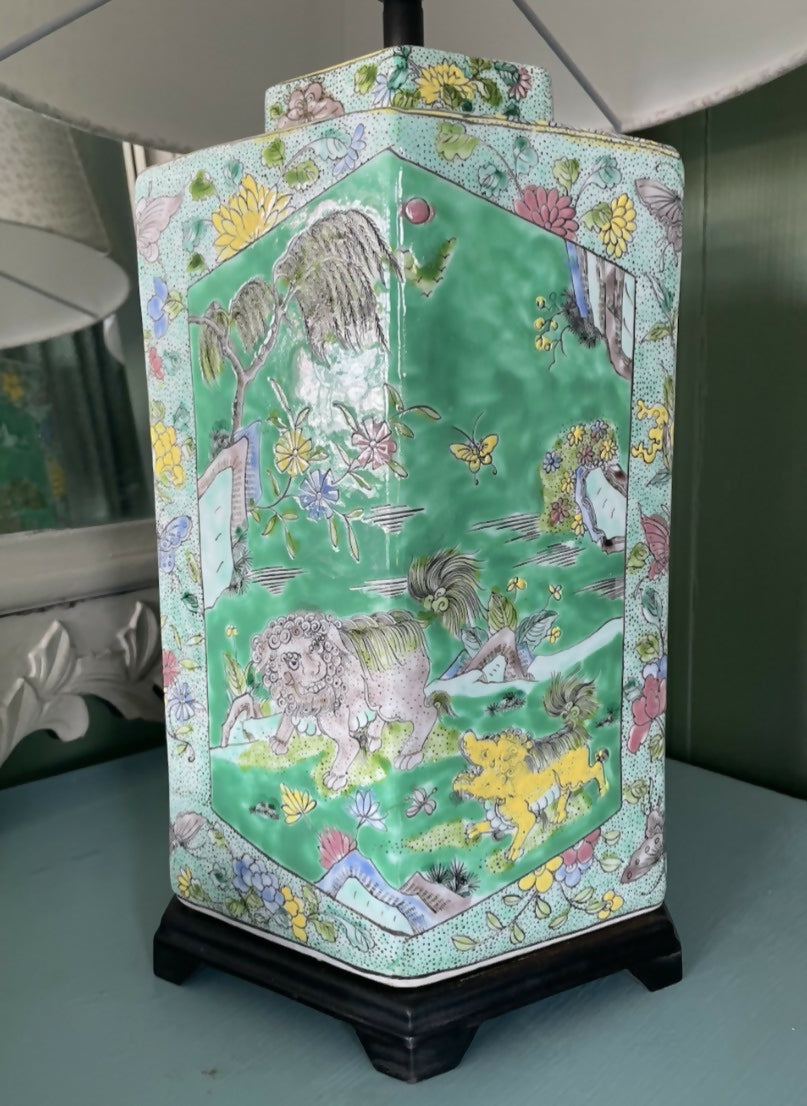 Whimsical Vintage Chinoiserie Animal Lamp Base