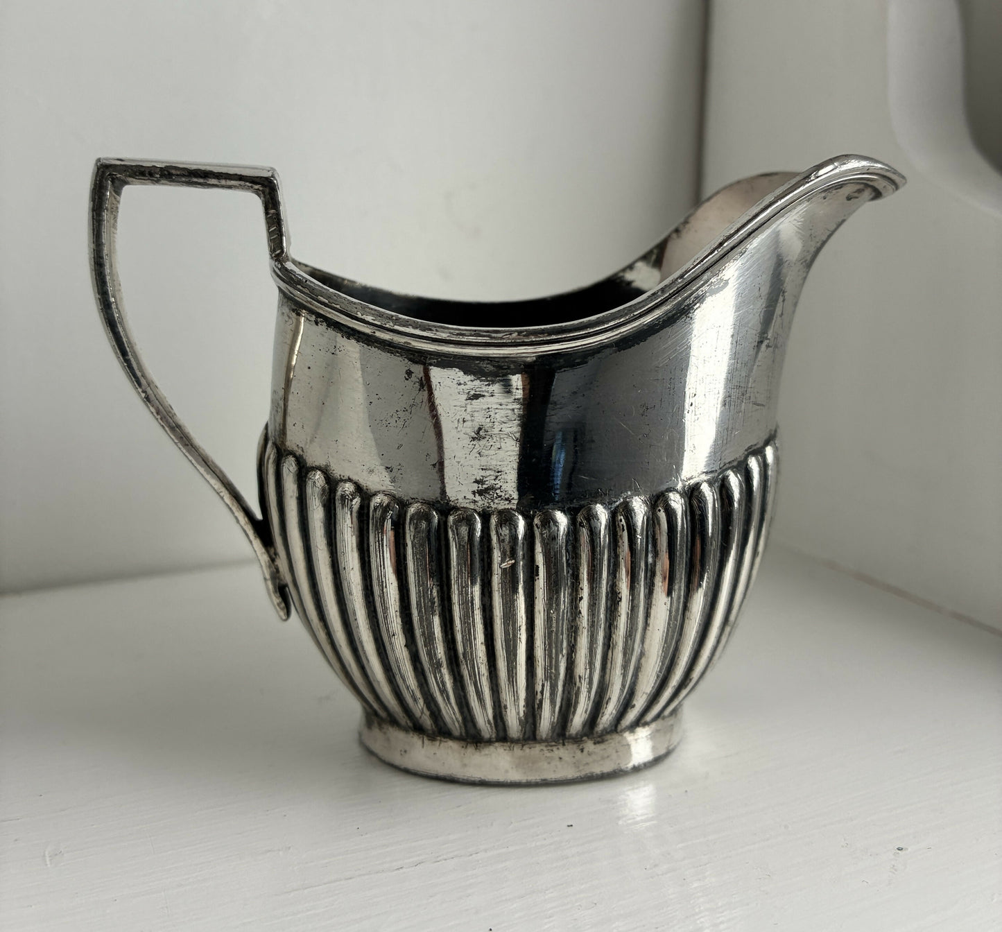 Reeded Silver Creamer Jug