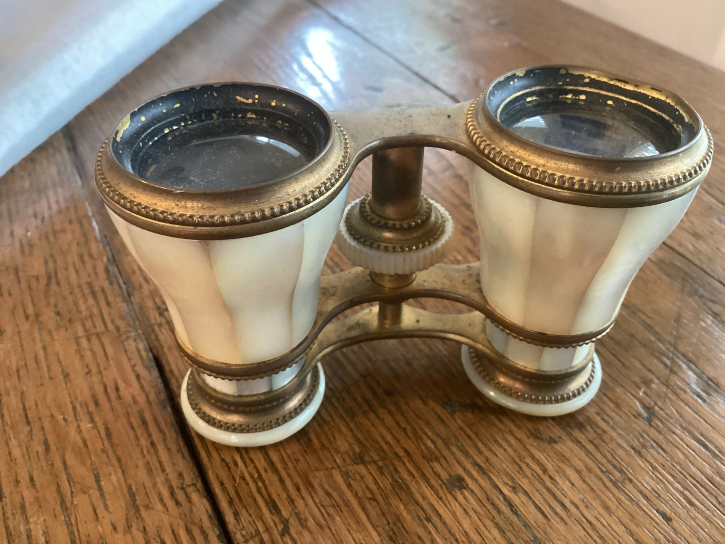 Art Deco Paris Opera Glasses, Mother of Pearl & Brass with original case
