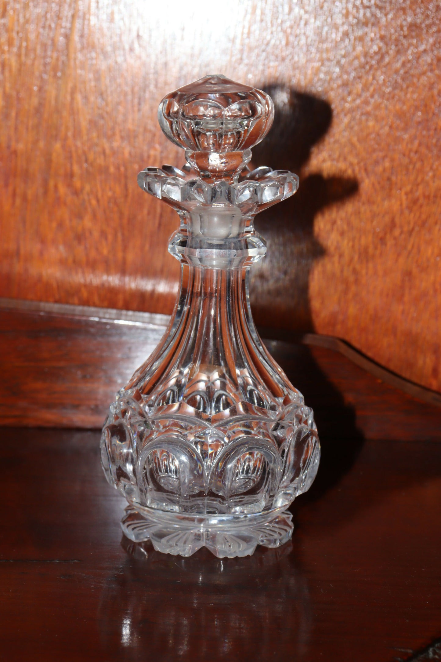 Victorian cut glass perfume bottle