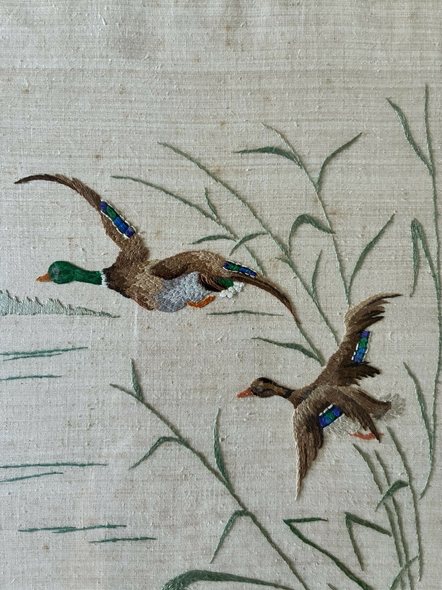 Crewel work Mallard Ducks