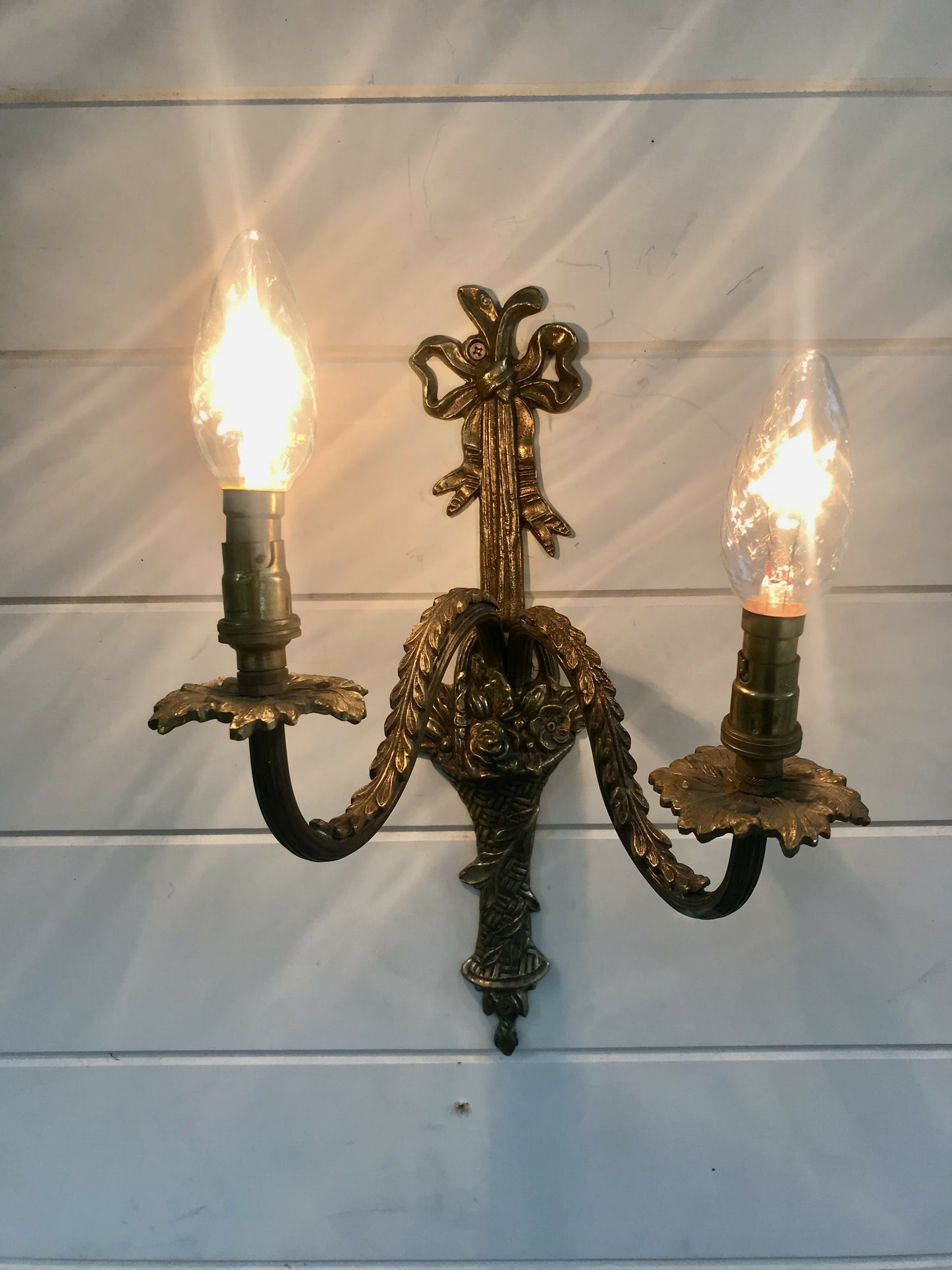 French brass wall sconce
