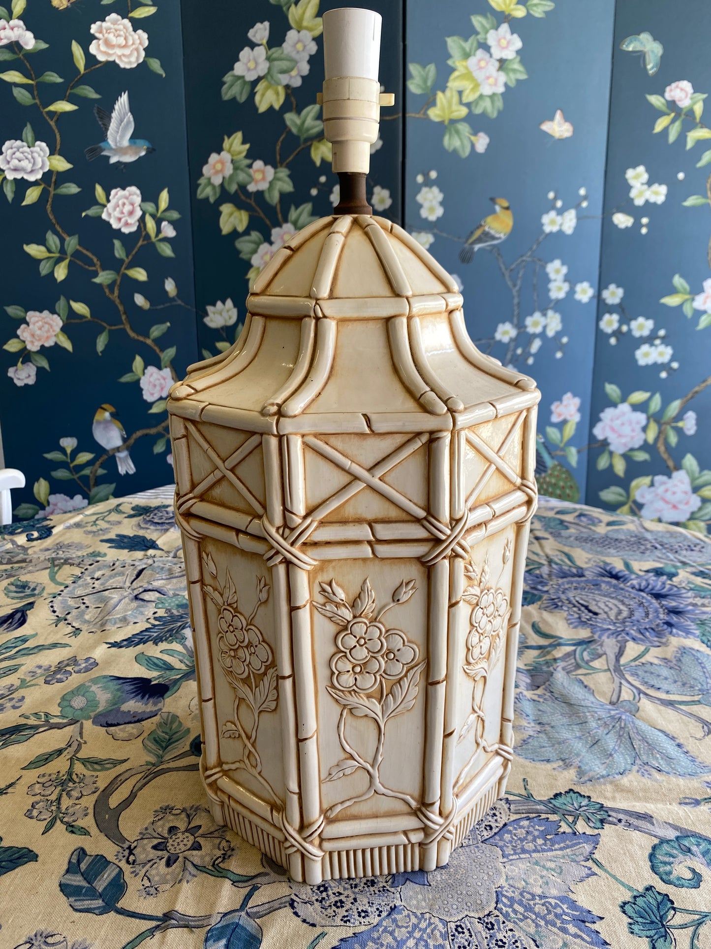 Large Italian Faux Bamboo Chinoiserie Lampbase