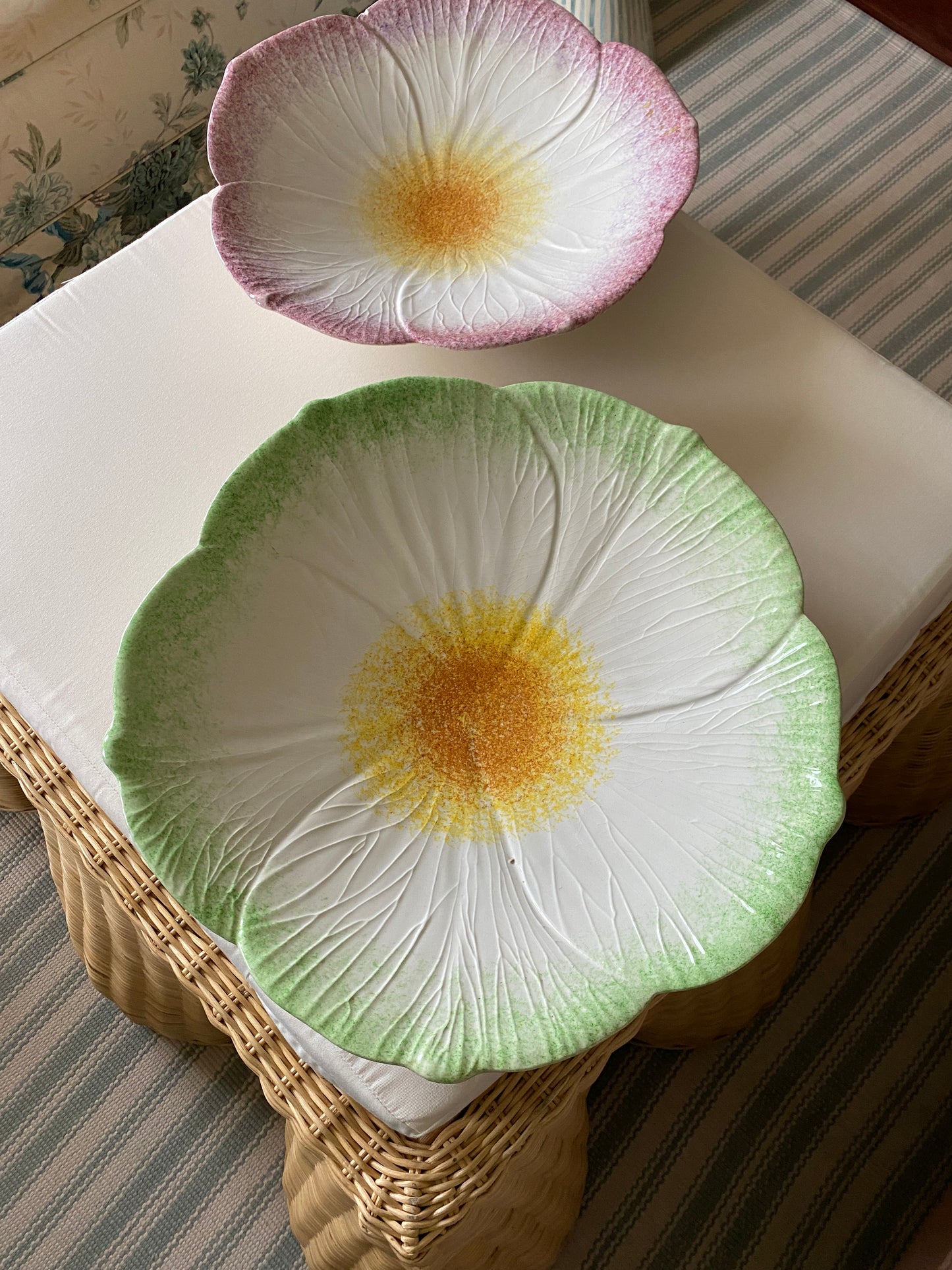 Pair Bassano Italy Floral Bowls