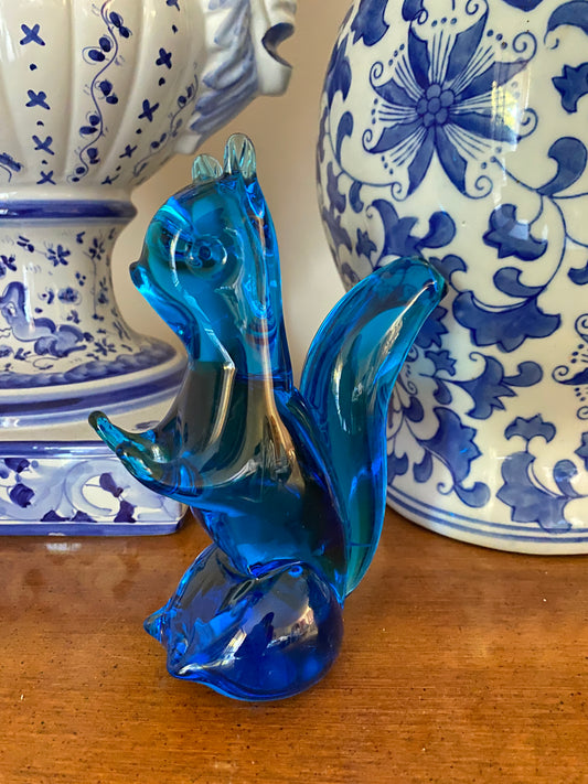 Vintage MCM Glass Squirrel