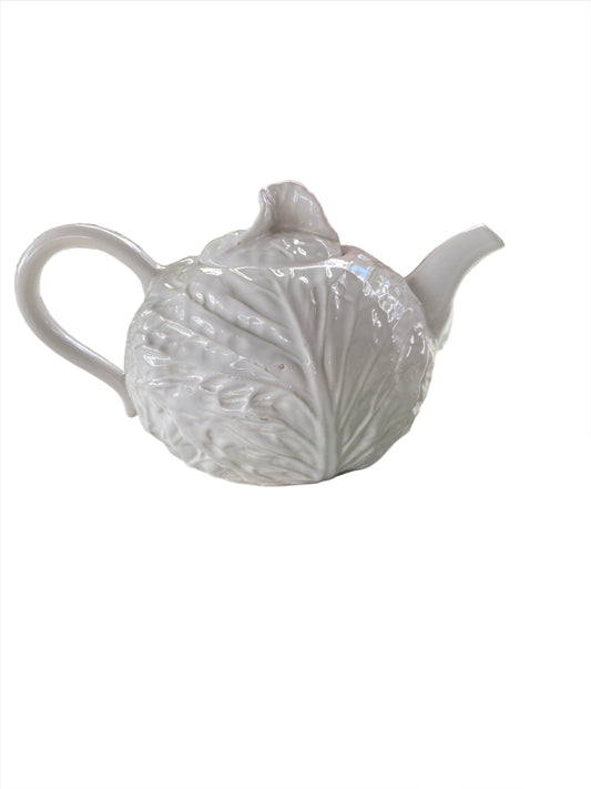 White Cabbageware Teapot