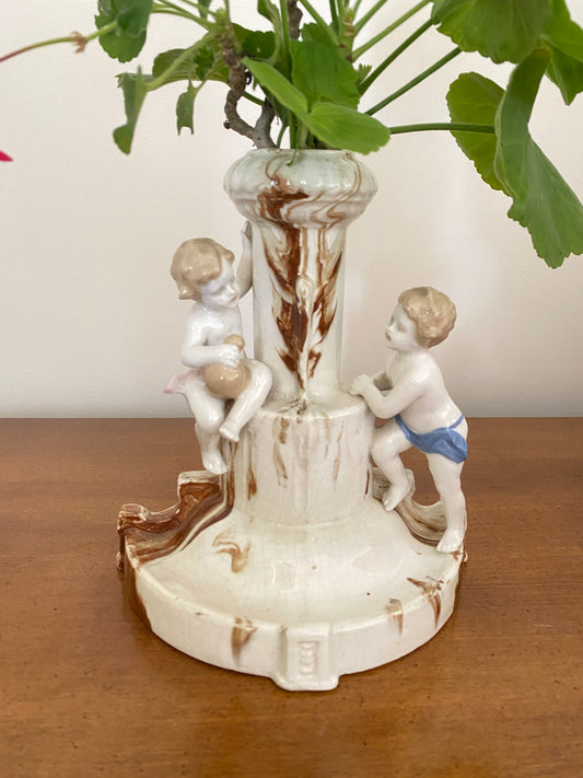 Vintage Cherub Bud Vase