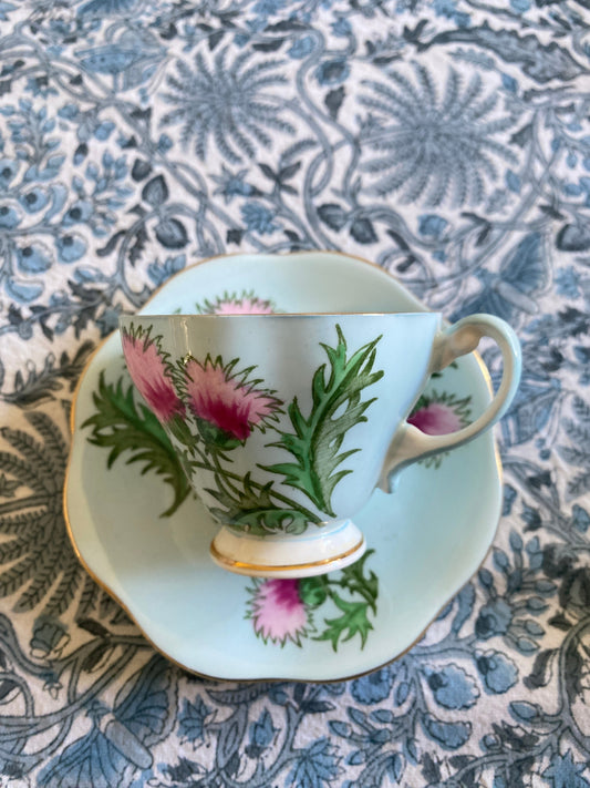 Foley Bone China "Glengarry Thistle" Duo