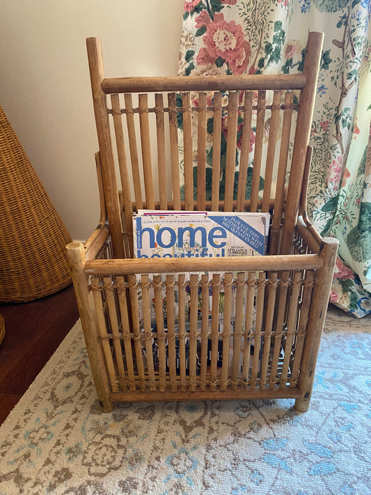 Vintage Cane Magazine Rack