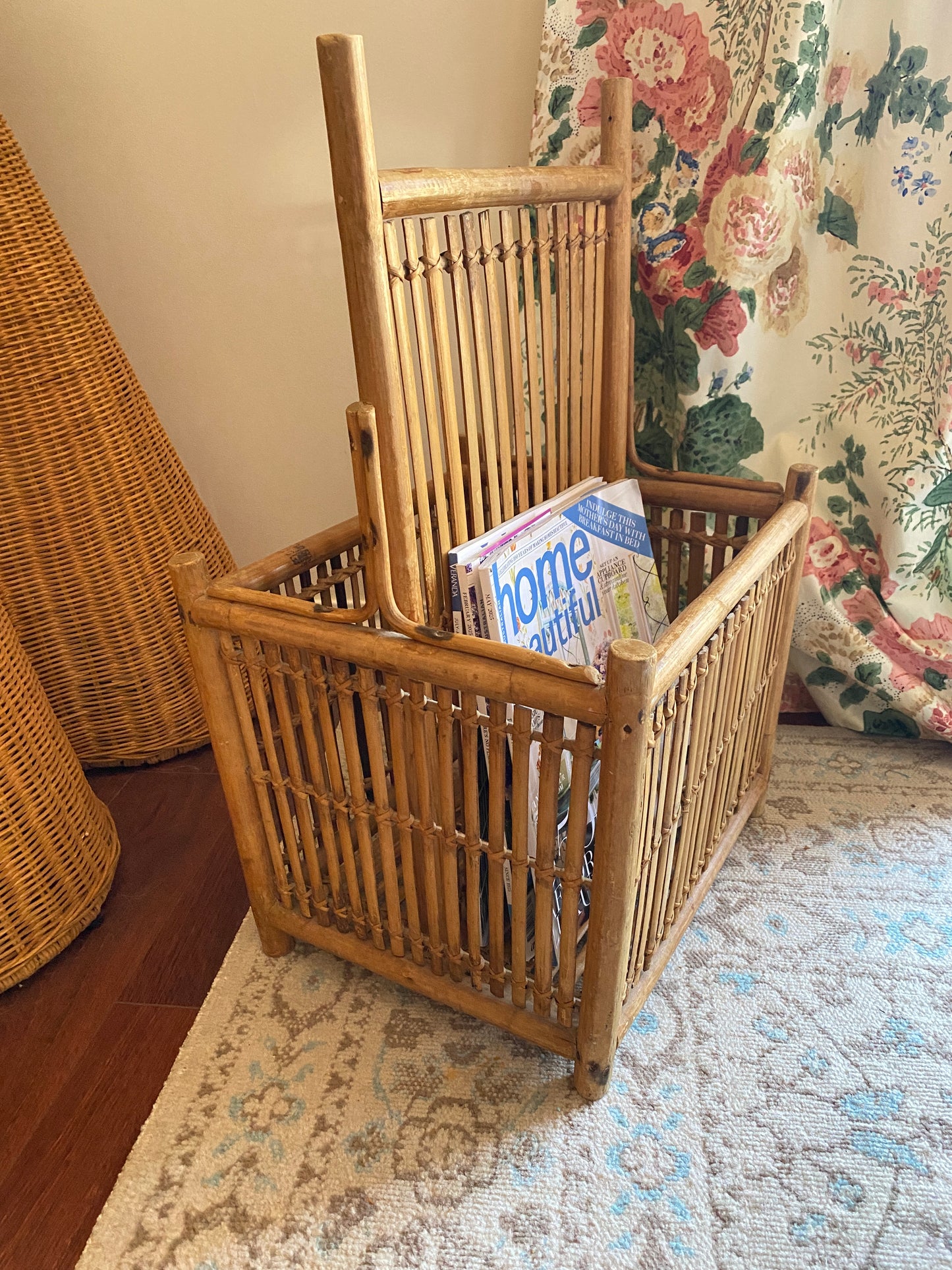 Vintage Cane Magazine Rack
