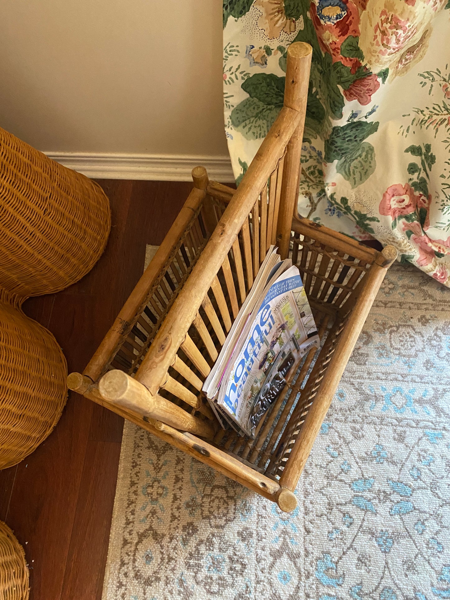 Vintage Cane Magazine Rack