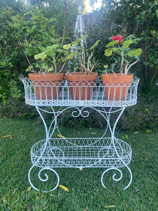 Vintage White Plant Stand
