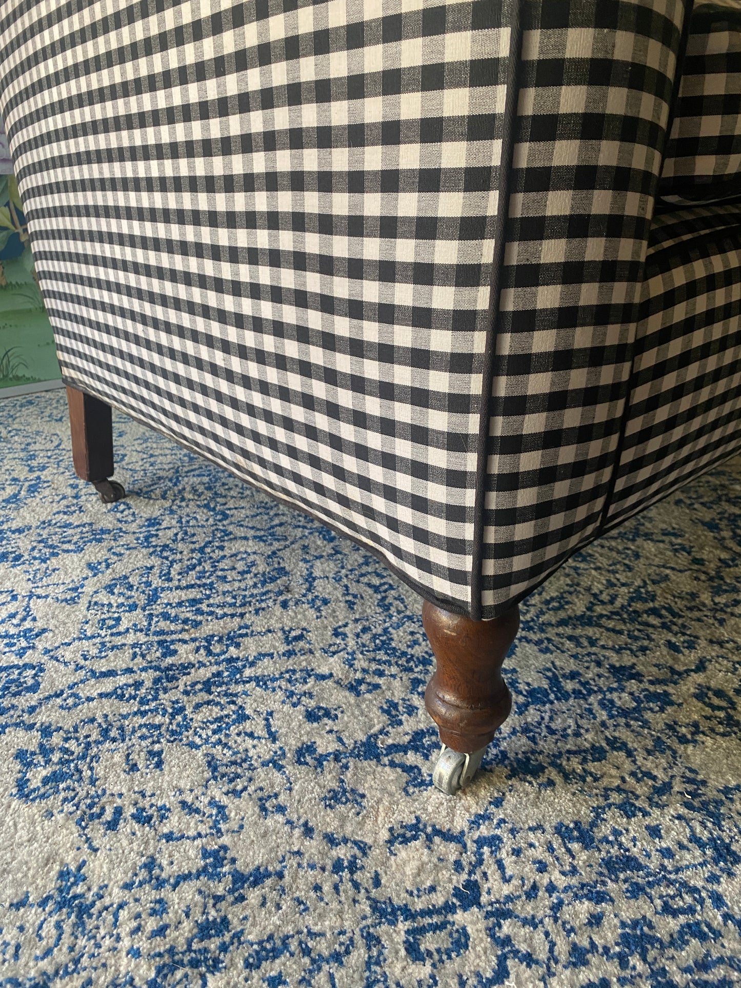 Designer Black & White Gingham Armchair